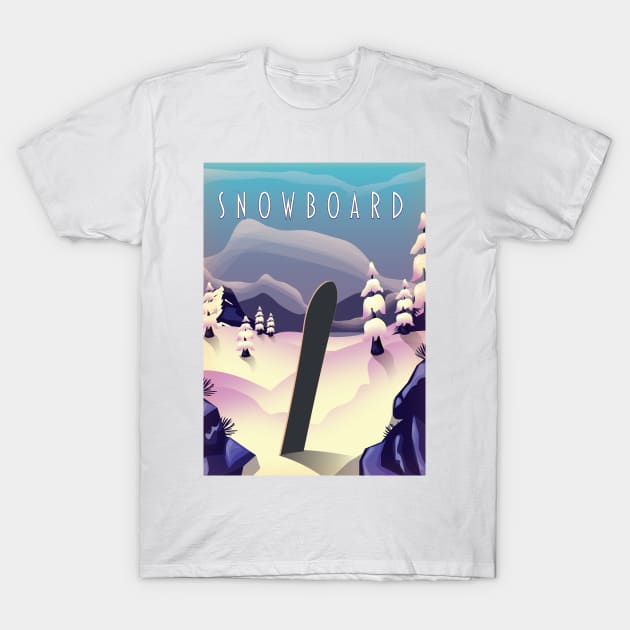 Snowboard T-Shirt by nickemporium1